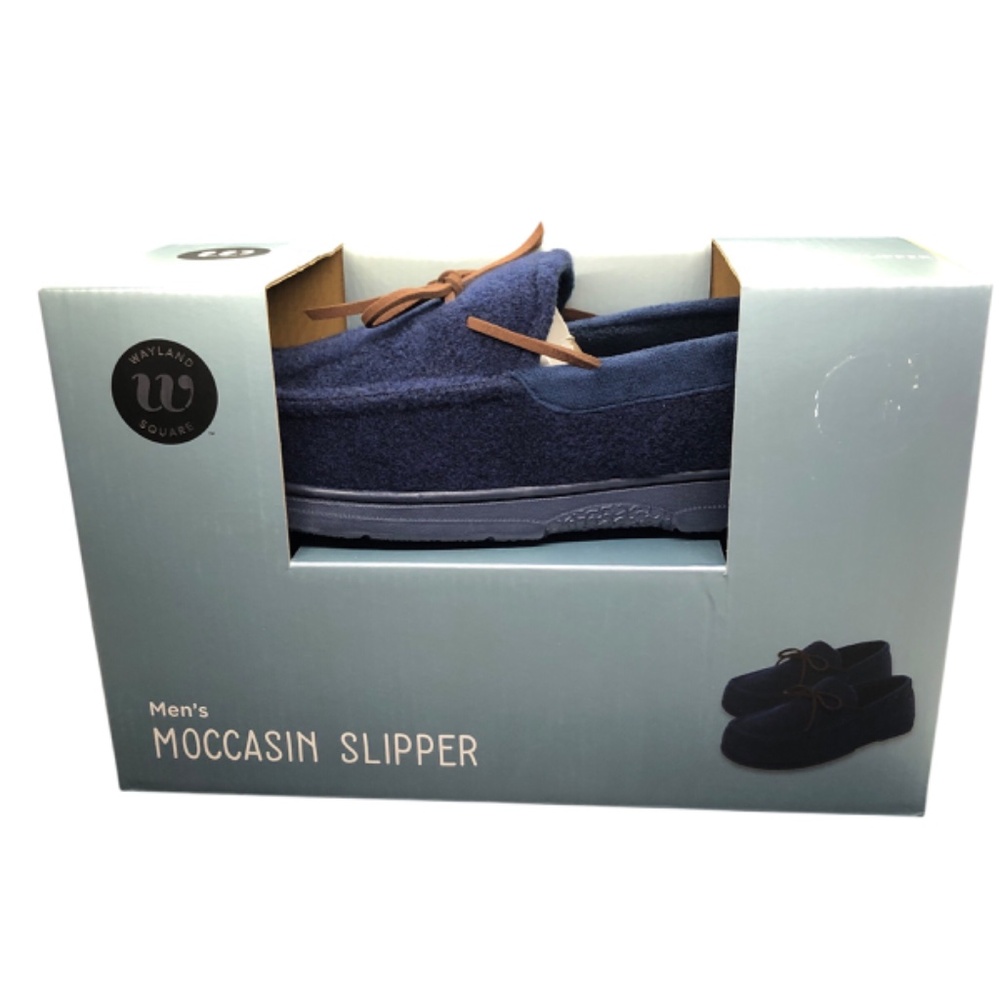 Wayland Square Indoor Navy Blue Comfy Moccasin Slippers - Men's sz XL fits 11-12